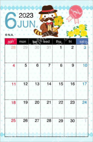 ラスカルカレンダー6月B